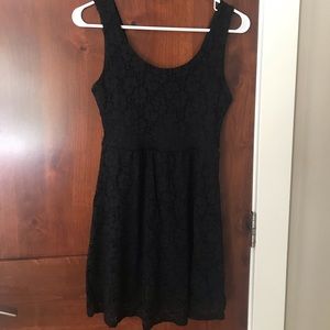 Black patterned mini dress